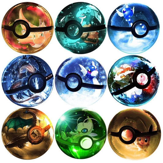 Poke Ball de cristal - luces led